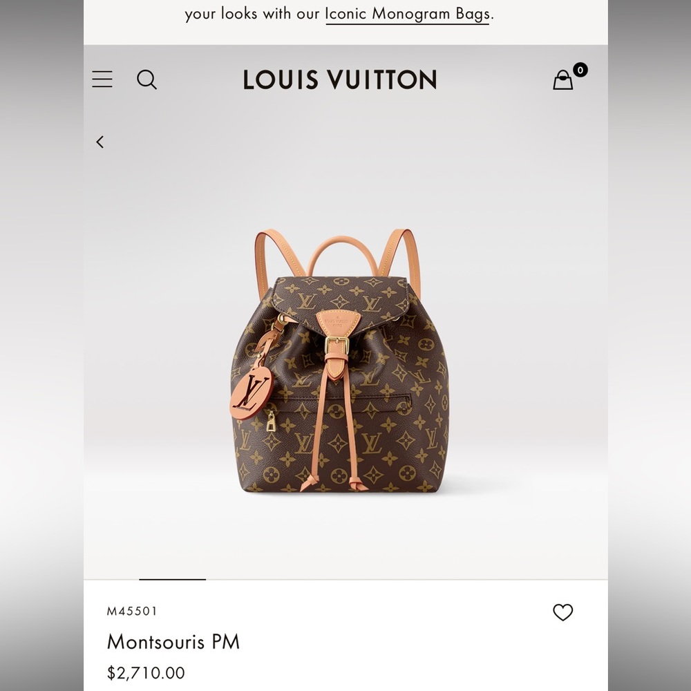 Authentic Louis Vuitton Montsouris PM Backpack
